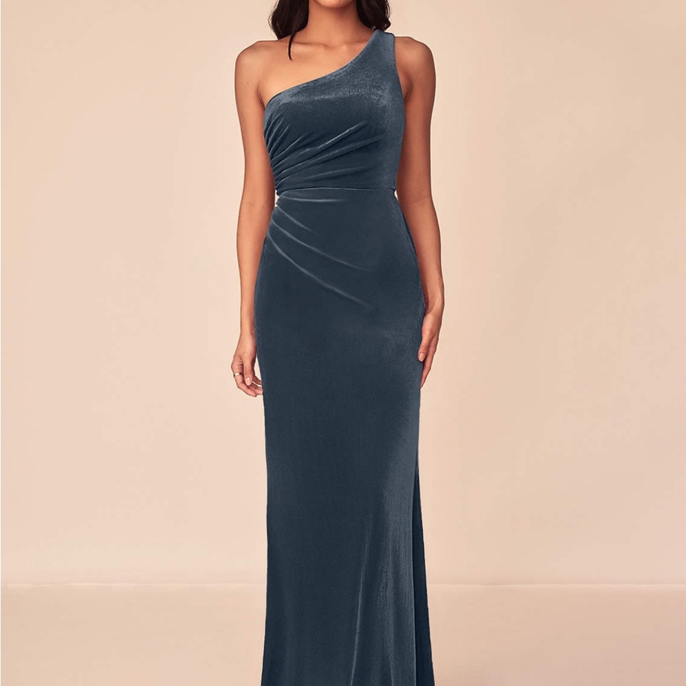 AZAZIE Argan Velvet Dress in French Blue WORN ONCE